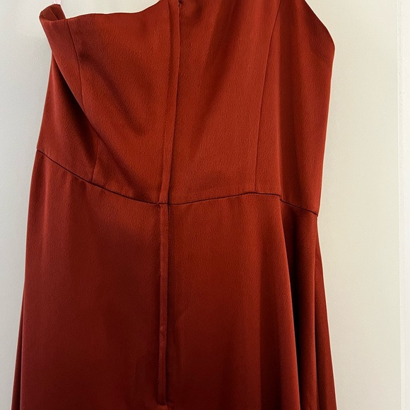 David's Bridal Dresses One Shoulder Cinnamon Bridesmaid Dress